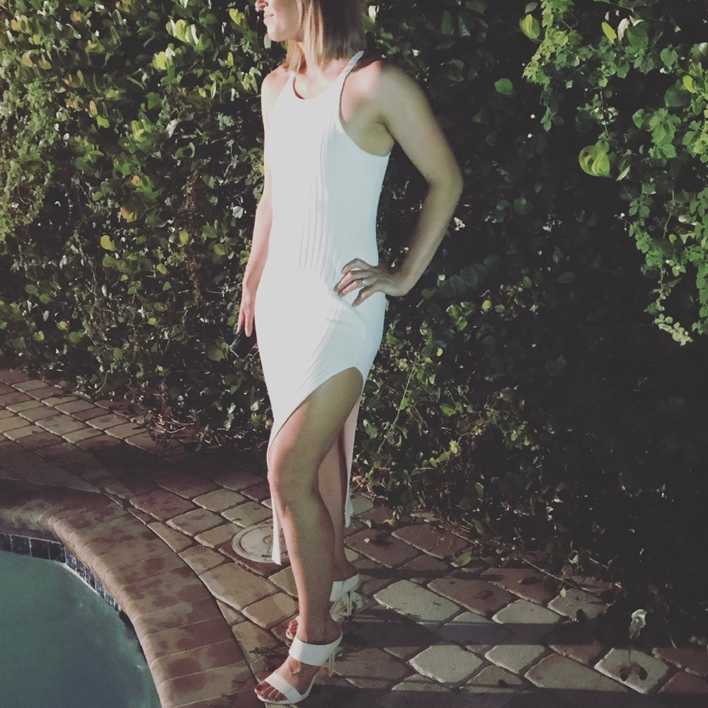 Sexy slit midi dress
